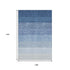 9' X 12' Blue And Ivory Ombre Washable Area Rug With UV Protection