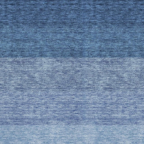 9' X 12' Blue And Ivory Ombre Washable Area Rug With UV Protection