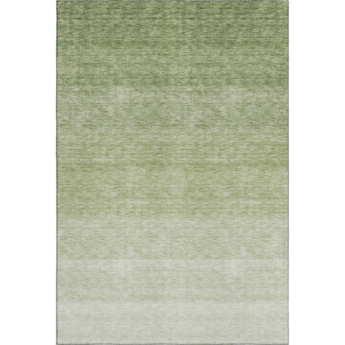 5' X 8' Green And Ivory Ombre Washable Area Rug With UV Protection