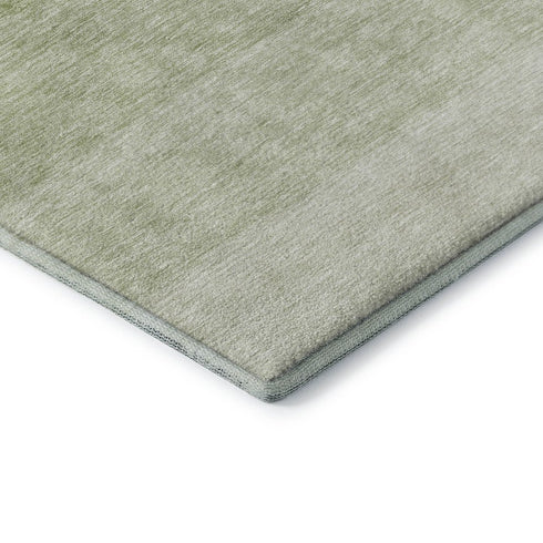 5' X 8' Green And Ivory Ombre Washable Area Rug With UV Protection
