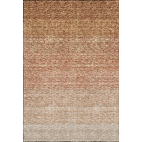 9' X 12' Rust And Beige Ombre Washable Area Rug With UV Protection