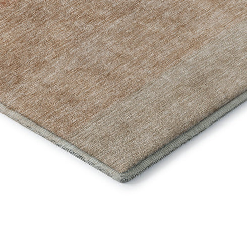 9' X 12' Rust And Beige Ombre Washable Area Rug With UV Protection