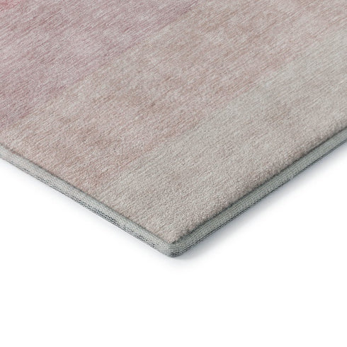 8' X 10' Pink And Ivory Ombre Washable Area Rug With UV Protection
