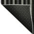 5' X 8' Black And Ivory Striped Washable Area Rug With UV Protection