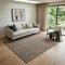 5' X 8' Brown And Ivory Striped Washable Area Rug With UV Protection