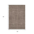 5' X 8' Brown And Ivory Striped Washable Area Rug With UV Protection