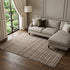 8' X 10' Brown And Ivory Striped Washable Area Rug With UV Protection