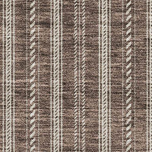 8' X 10' Brown And Ivory Striped Washable Area Rug With UV Protection