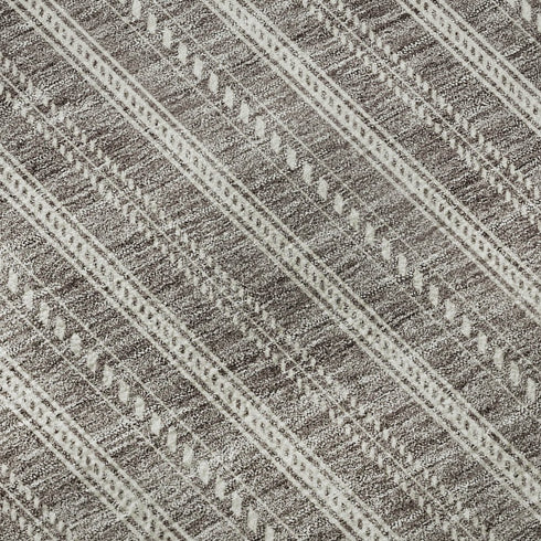 5' X 8' Taupe And Ivory Striped Washable Area Rug With UV Protection