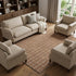 9' X 12' Terra Cotta And Beige Striped Washable Area Rug With UV Protection