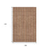9' X 12' Terra Cotta And Beige Striped Washable Area Rug With UV Protection