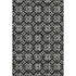 5' X 8' Black And Ivory Floral Washable Area Rug With UV Protection