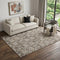 5' X 8' Brown And Ivory Floral Washable Area Rug With UV Protection