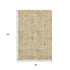 8' X 10' Gold And Gray Floral Washable Area Rug With UV Protection