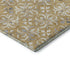 8' X 10' Gold And Gray Floral Washable Area Rug With UV Protection