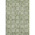 5' X 8' Green And Ivory Floral Washable Area Rug With UV Protection