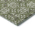 5' X 8' Green And Ivory Floral Washable Area Rug With UV Protection