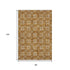 8' X 10' Rust And Beige Floral Washable Area Rug With UV Protection