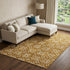 8' X 10' Rust And Beige Floral Washable Area Rug With UV Protection