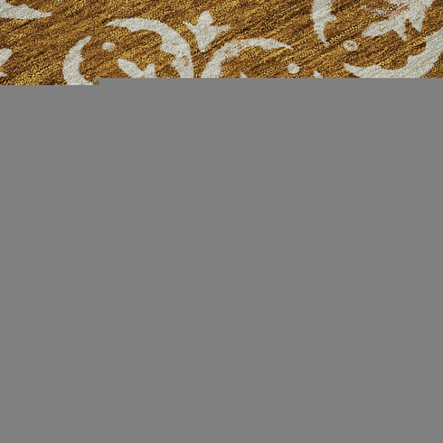 8' X 10' Rust And Beige Floral Washable Area Rug With UV Protection