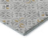 5' X 8' Silver And Gray Floral Washable Area Rug With UV Protection