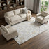 8' X 10' Silver And Gray Floral Washable Area Rug With UV Protection