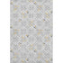 8' X 10' Silver And Gray Floral Washable Area Rug With UV Protection