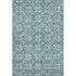8' X 10' Teal And Ivory Floral Washable Area Rug With UV Protection