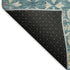 8' X 10' Teal And Ivory Floral Washable Area Rug With UV Protection