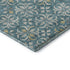 8' X 10' Teal And Ivory Floral Washable Area Rug With UV Protection