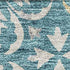 8' X 10' Teal And Ivory Floral Washable Area Rug With UV Protection