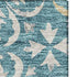 8' X 10' Teal And Ivory Floral Washable Area Rug With UV Protection