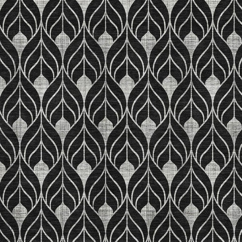 5' X 8' Black And Gray Geometric Washable Area Rug With UV Protection