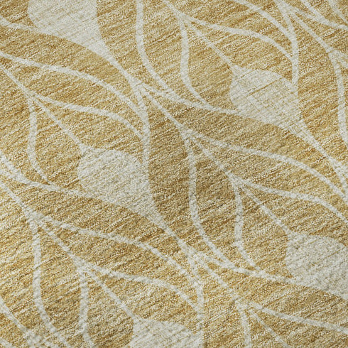 8' X 10' Gold And Beige Geometric Washable Area Rug With UV Protection