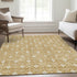 8' X 10' Gold And Beige Geometric Washable Area Rug With UV Protection