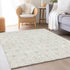 8' X 10' Ivory And Beige Geometric Washable Area Rug With UV Protection