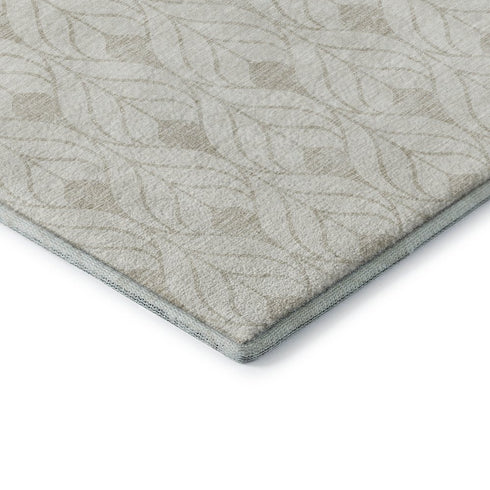 8' X 10' Ivory And Beige Geometric Washable Area Rug With UV Protection