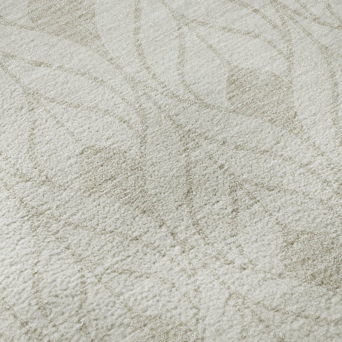 8' X 10' Ivory And Beige Geometric Washable Area Rug With UV Protection