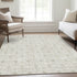 8' X 10' Ivory And Beige Geometric Washable Area Rug With UV Protection