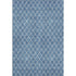 9' X 12' Denim Blue And Ivory Geometric Washable Area Rug With UV Protection