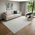 5' X 8' Ivory And Beige Geometric Washable Area Rug With UV Protection