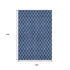 9' X 12' Navy Blue And Ivory Geometric Washable Area Rug With UV Protection
