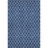 9' X 12' Navy Blue And Ivory Geometric Washable Area Rug With UV Protection
