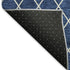 9' X 12' Navy Blue And Ivory Geometric Washable Area Rug With UV Protection