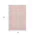 8' X 10' Pink And Ivory Geometric Washable Area Rug With UV Protection