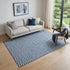 5' X 8' Blue And Ivory Chevron Washable Area Rug With UV Protection
