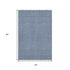 5' X 8' Blue And Ivory Chevron Washable Area Rug With UV Protection