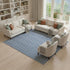 8' X 10' Blue And Ivory Chevron Washable Area Rug With UV Protection