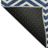 8' X 10' Blue And Ivory Chevron Washable Area Rug With UV Protection