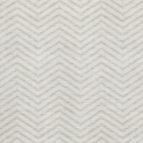 5' X 8' Ivory And Beige Chevron Washable Area Rug With UV Protection